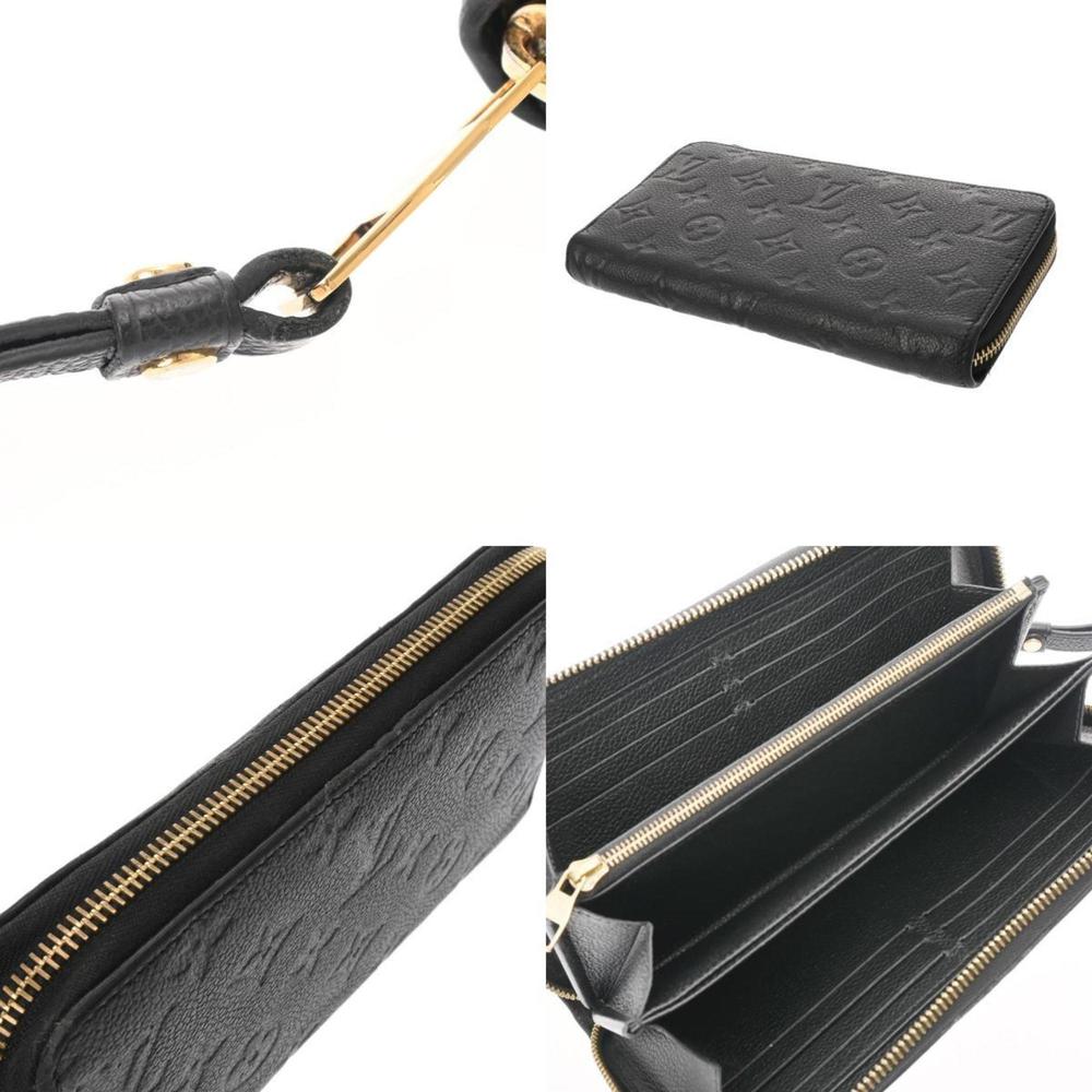LOUIS VUITTON Monogram Empreinte Zippy Wallet Noir M61864 Women's Leather Long - Picture 11 of 13